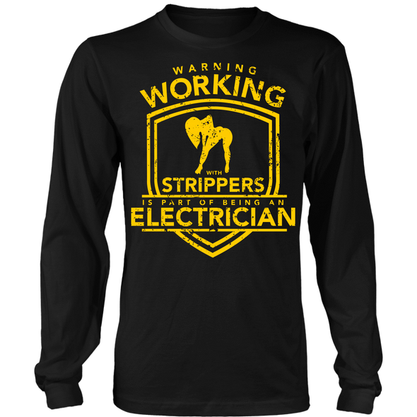 Electrician - Warning Working with Strippers Front