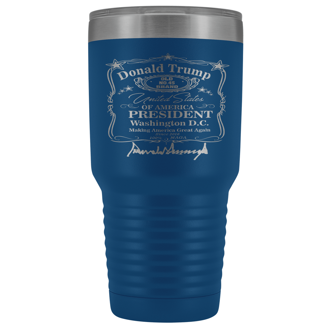 Donald Trump Whiskey Label with Signature 30 oz Tumbler