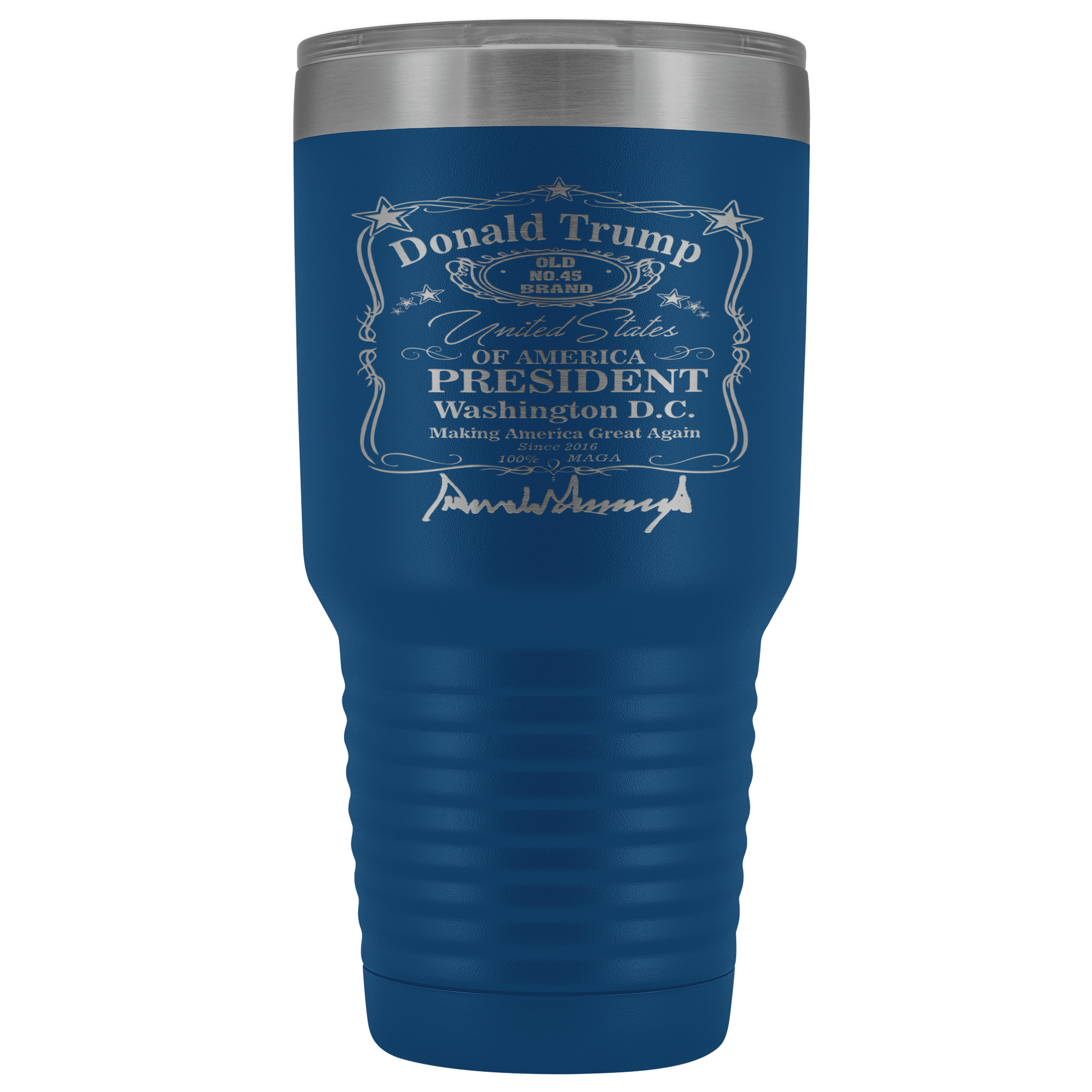 Donald Trump Whiskey Label with Signature 30 oz Tumbler