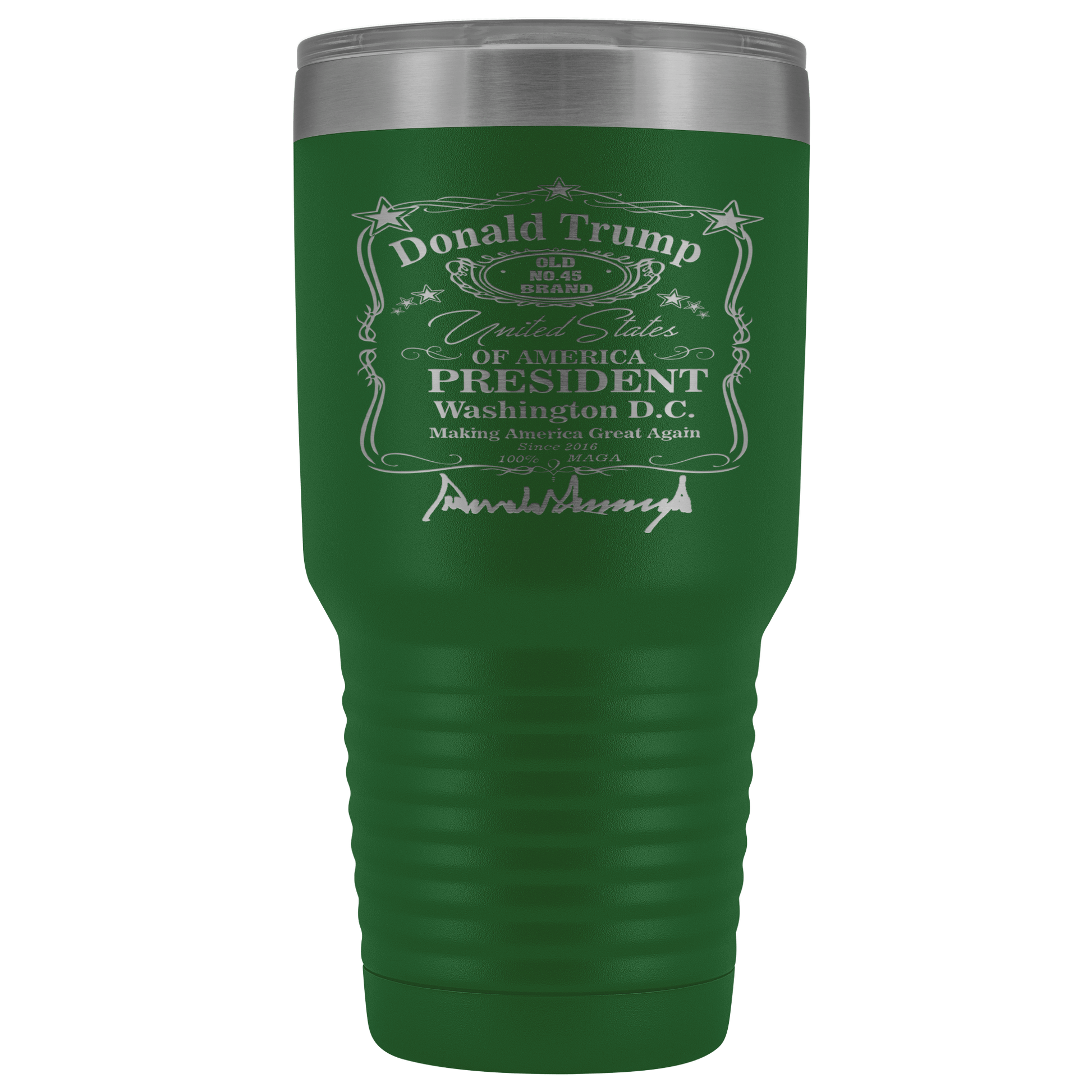 Donald Trump Whiskey Label with Signature 30 oz Tumbler