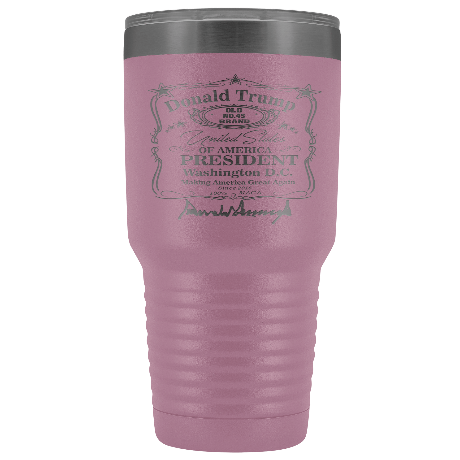 Donald Trump Whiskey Label with Signature 30 oz Tumbler
