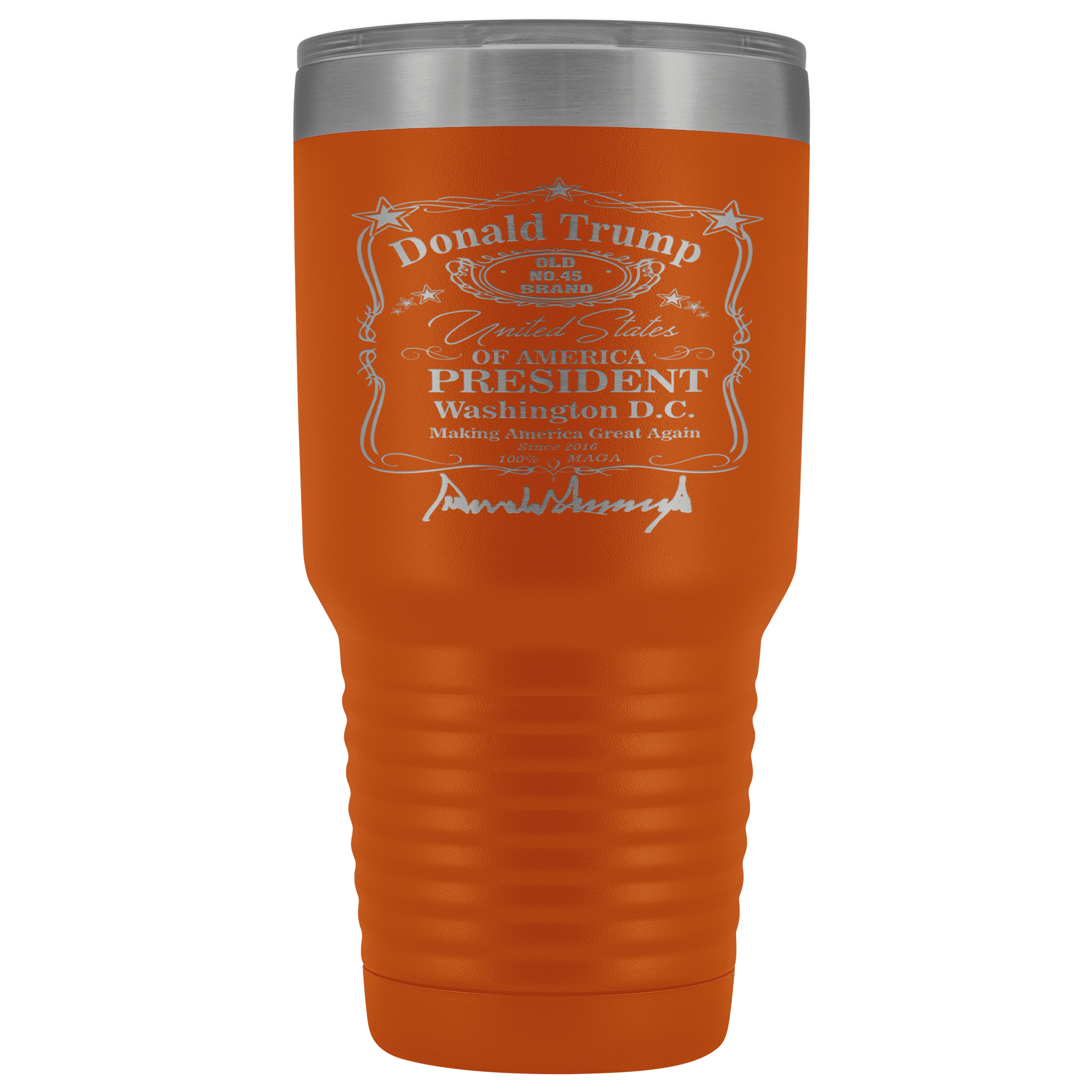 Donald Trump Whiskey Label with Signature 30 oz Tumbler