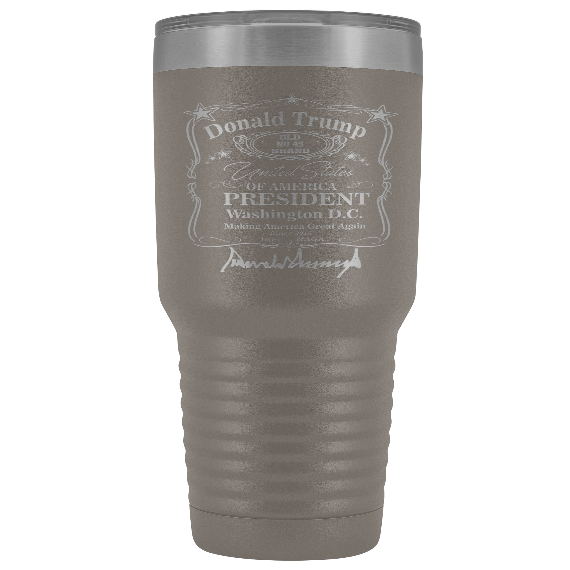 Donald Trump Whiskey Label with Signature 30 oz Tumbler