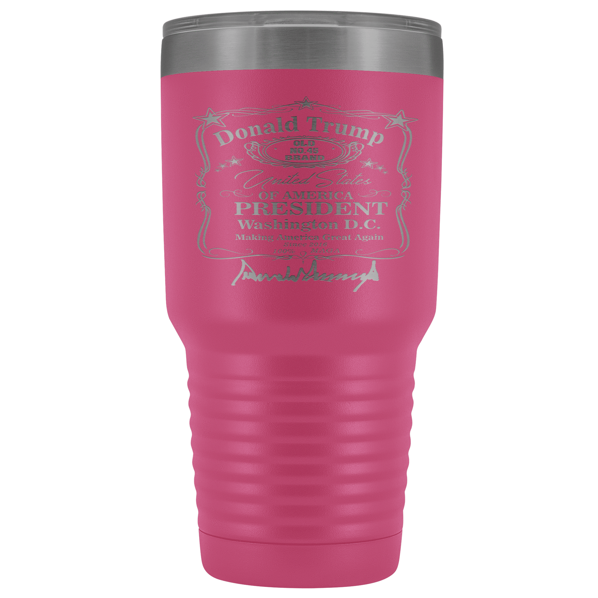 Donald Trump Whiskey Label with Signature 30 oz Tumbler