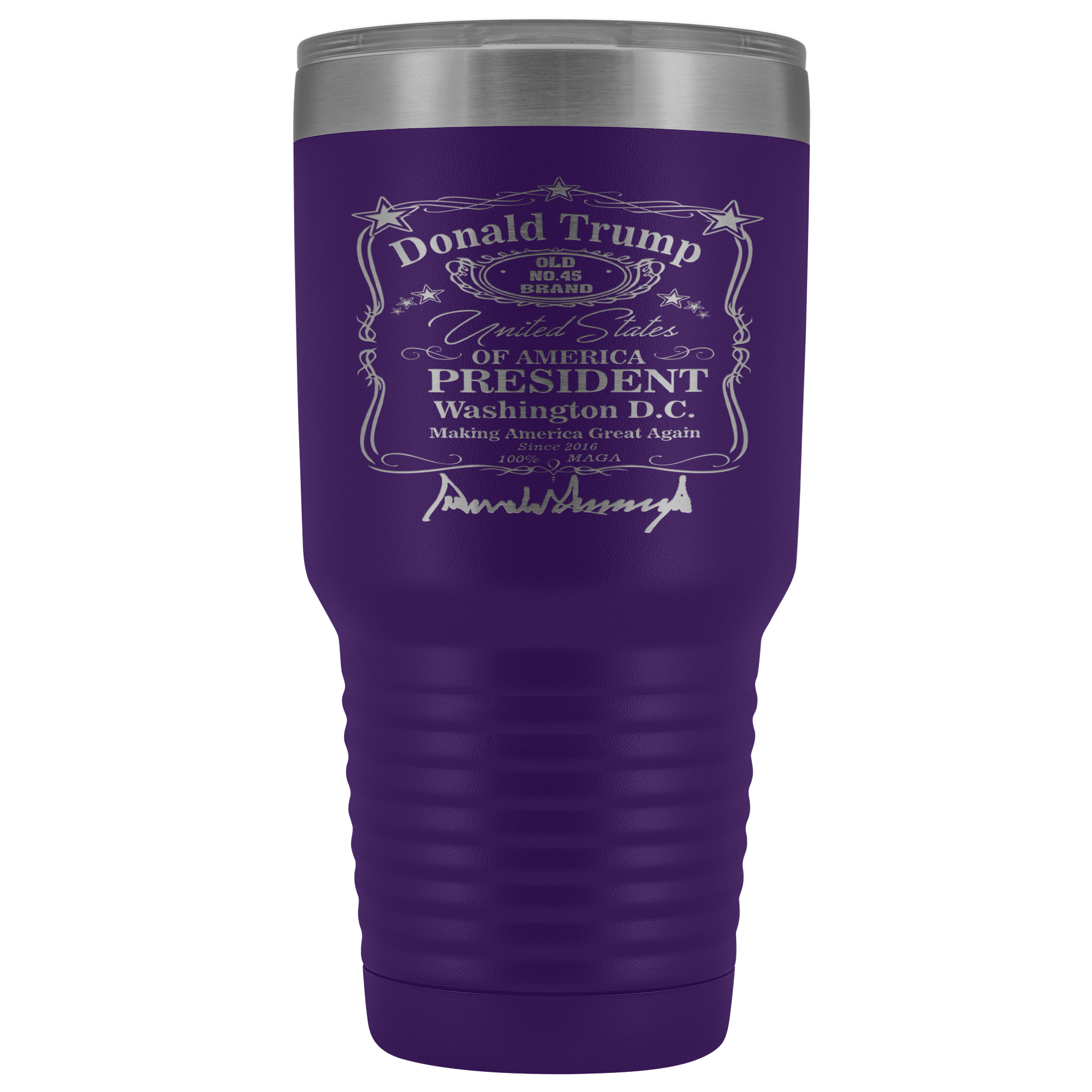 Donald Trump Whiskey Label with Signature 30 oz Tumbler