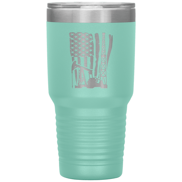 American Oilfield Pumpjack 30oz Tumbler Vertical