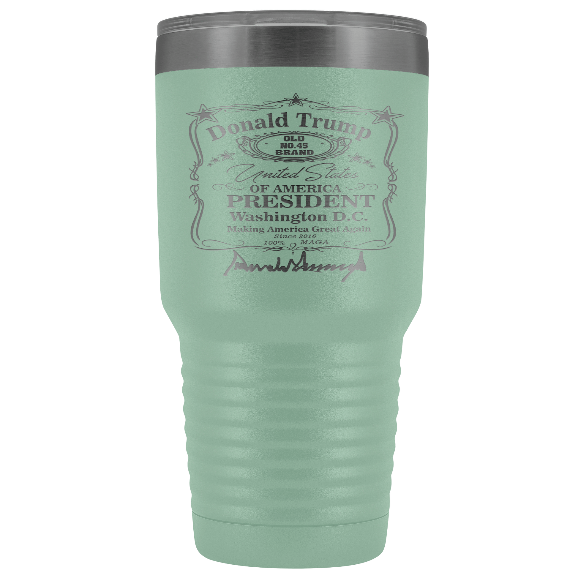 Donald Trump Whiskey Label with Signature 30 oz Tumbler